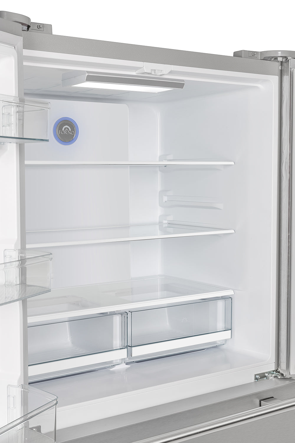 Forno Moena 40-Inch French Door Refrigerator, Stainless Steel, 19.2 cu.ft, Decorative Grill, ENERGY STAR Certified - Forno Appliances