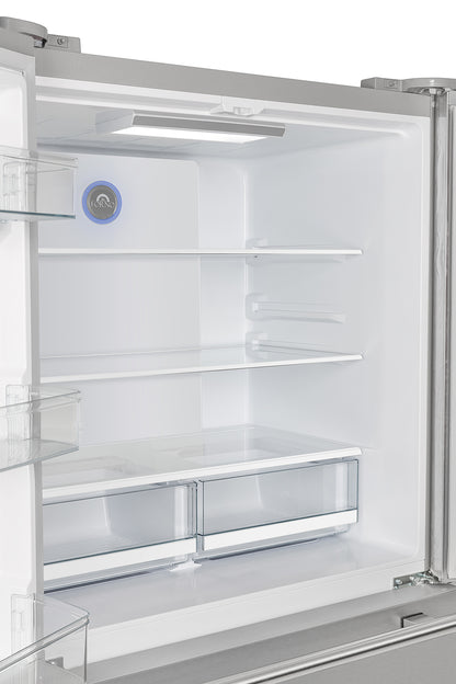 Forno Moena 40-Inch French Door Refrigerator, Stainless Steel, 19.2 cu.ft, Decorative Grill, ENERGY STAR Certified - Forno Appliances