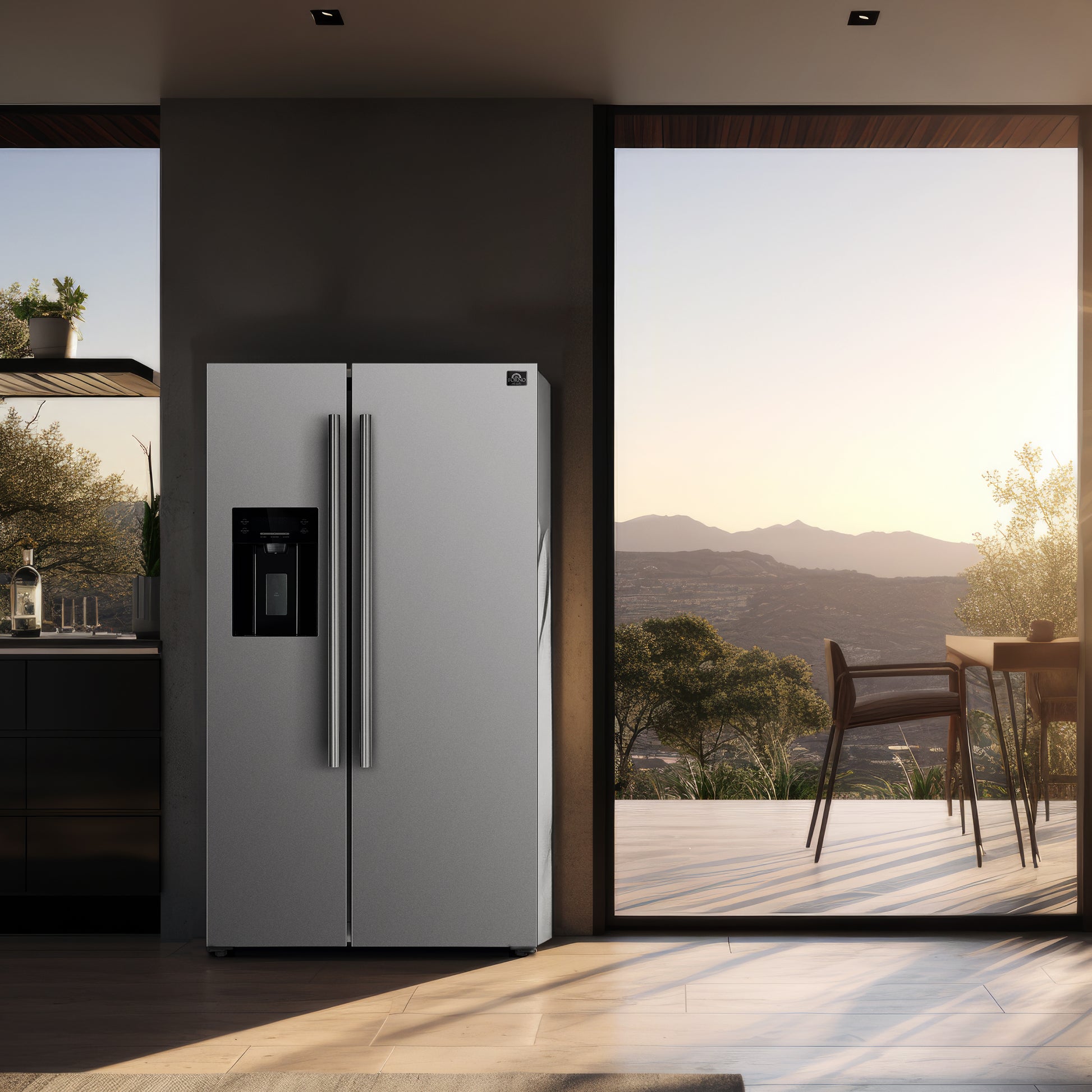 FORNO Premium 2-Piece Kitchen Bundle - Giovanni 30-inch Gas Range Stainless Steel, Forno Salerno 36" Side by Side Stainless Steel Refrigerator 20 cu.ft - FBDL-020-03CAUS - Forno Appliances