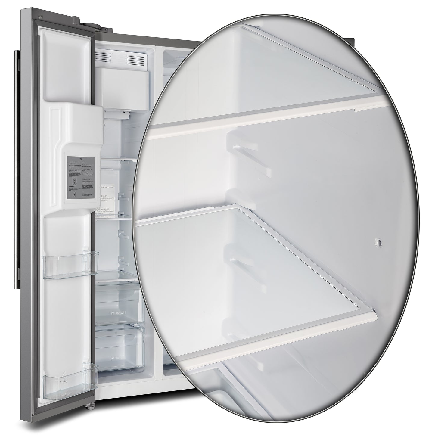 Forno Salerno 36-Inch Side-by-Side Stainless Steel Refrigerator, 20 cu.ft, ENERGY STAR Certified - Forno Appliances