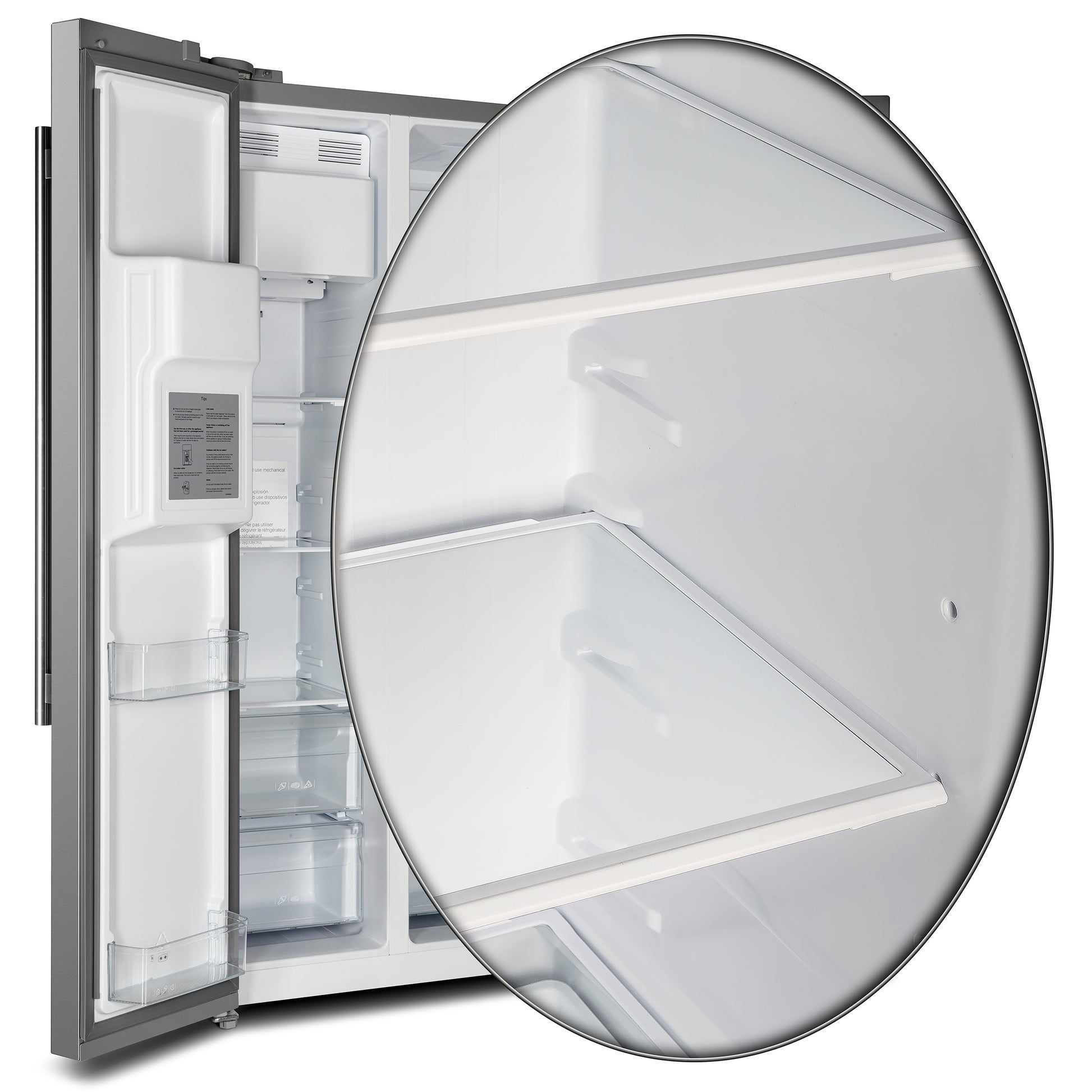Forno Salerno 36-Inch Side-by-Side Stainless Steel Refrigerator, 20 cu.ft, ENERGY STAR Certified - Forno Appliances