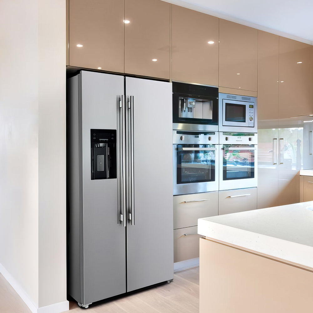 Forno Salerno 36-Inch Side-by-Side Stainless Steel Refrigerator, 20 cu.ft, ENERGY STAR Certified - Forno Appliances