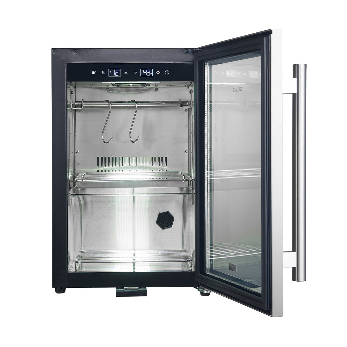 Forno Asciutto 17-Inch Dry Aging Cabinet, Stainless Steel 304, 1.84 cu.ft, LED Lighting, Adjustable Shelves - Forno Appliances