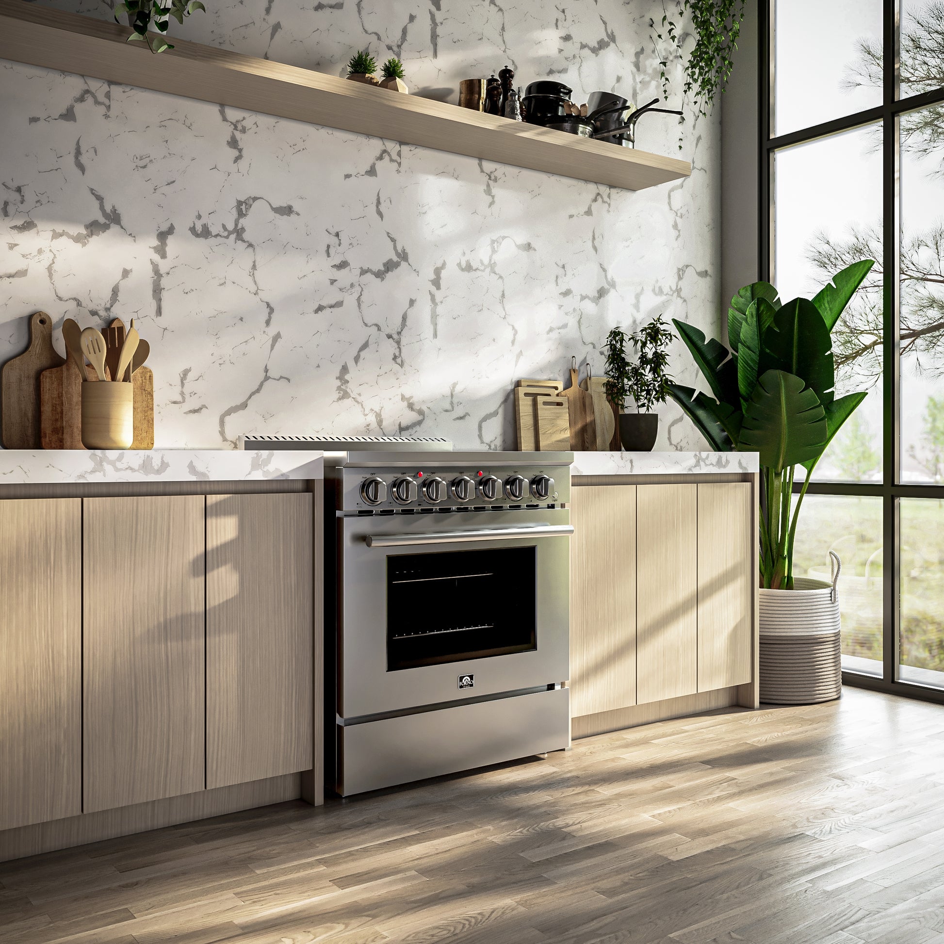 Cuisinière électrique autonome Forno Paolo de 30 po, acier inoxydable, 4,38 pi³, four à convection véritable, écoénergétique - Forno Appliances