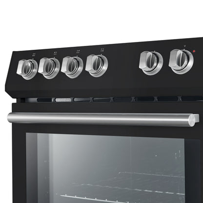 Forno Leonardo Espresso 30-Inch Black Electric Range, True Convection, Energy Efficient - Forno Appliances