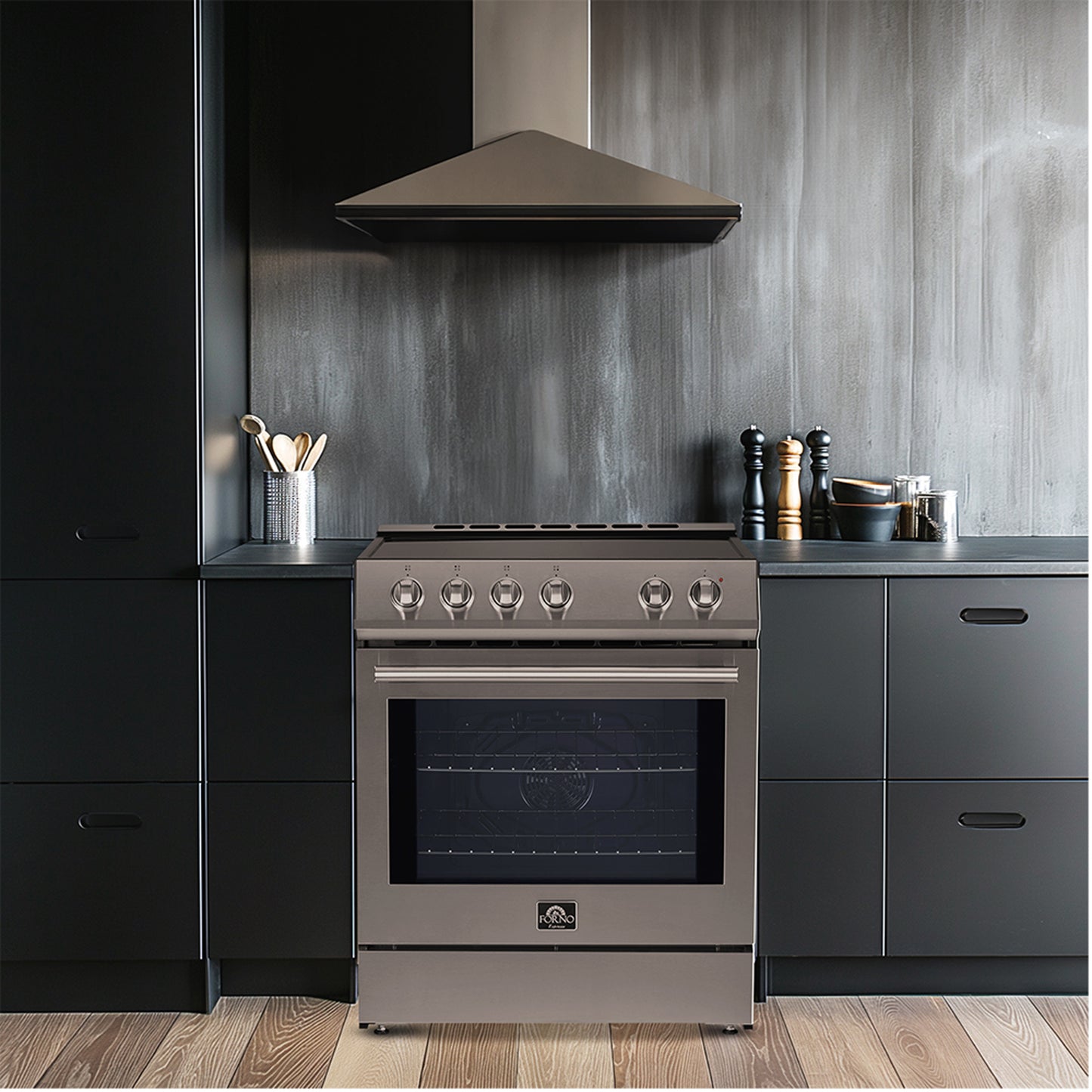 Cuisinière électrique Forno Leonardo Espresso de 30 pouces en acier inoxydable, vraie convection, économe en énergie - Forno Appliances