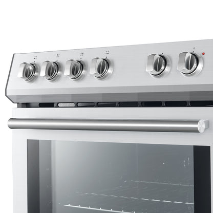 FORNO 2-Piece SS Kitchen Bundle - 30" Electric Range and 36" Bottom Freezer Refrigerator - Forno Appliances
