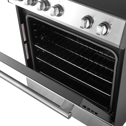 FORNO 2-Piece SS Kitchen Bundle - 30" Electric Range and 36" Bottom Freezer Refrigerator - Forno Appliances