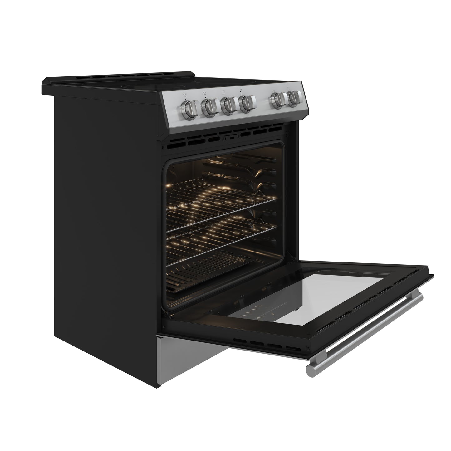 FORNO 2-Piece SS Kitchen Bundle - 30" Electric Range and 36" Bottom Freezer Refrigerator - Forno Appliances
