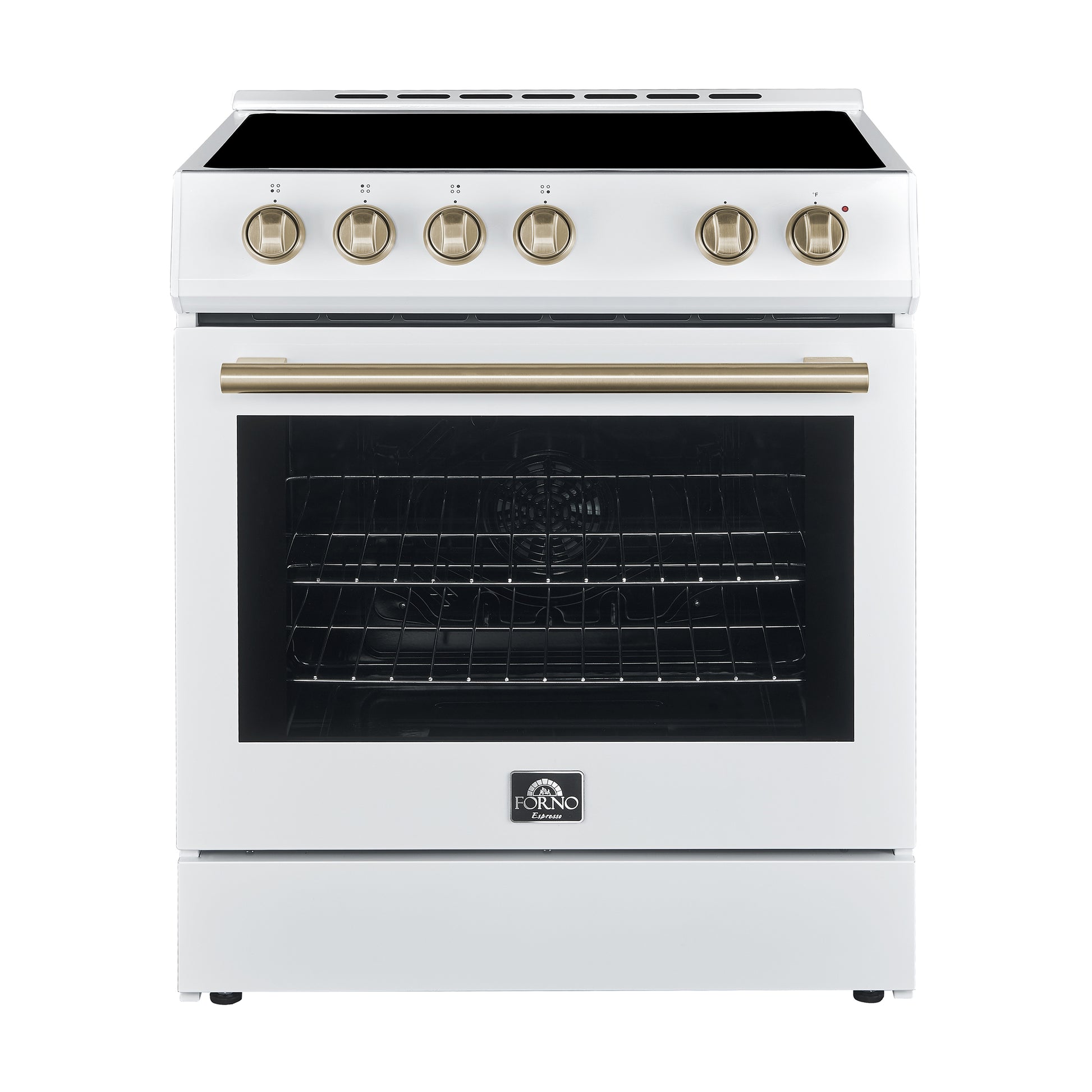 FORNO 2-Piece White Kitchen Bundle - 30" Electric Range and 36" Bottom Freezer Refrigerator - Forno Appliances