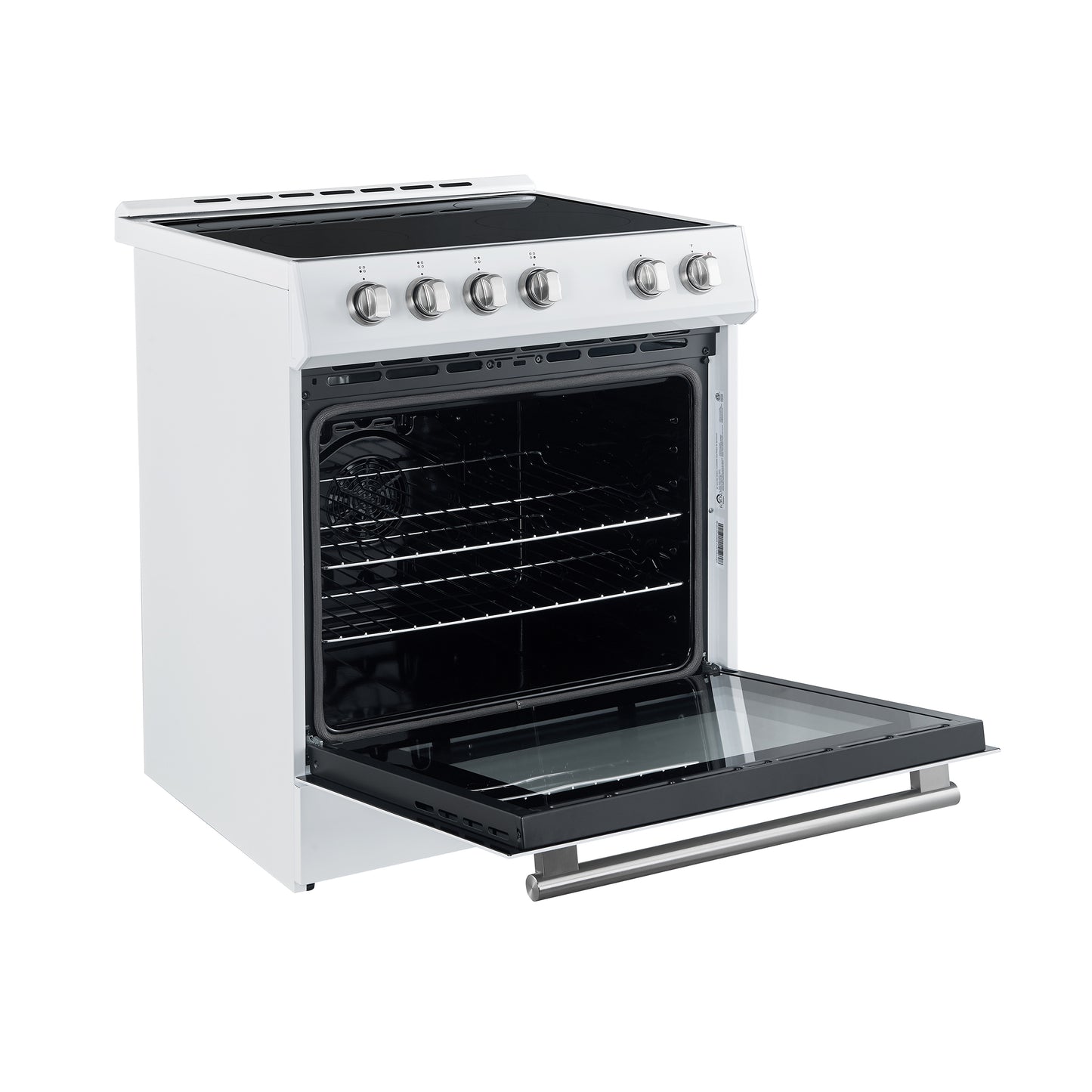 FORNO 2-Piece White Kitchen Bundle - 30" Electric Range and 36" Bottom Freezer Refrigerator - Forno Appliances