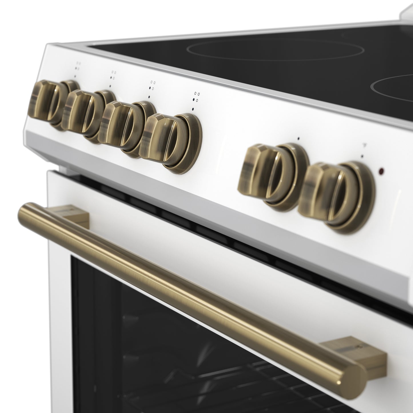 FORNO 2-Piece White Kitchen Bundle - 30" Electric Range and 36" Bottom Freezer Refrigerator - Forno Appliances