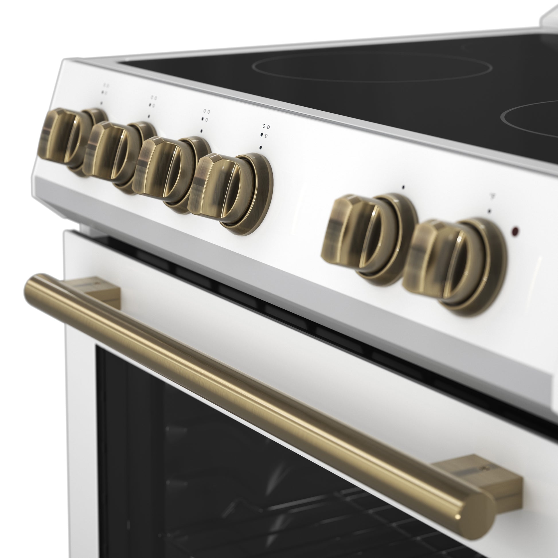 FORNO 2-Piece White Kitchen Bundle - 30" Electric Range and 36" Bottom Freezer Refrigerator - Forno Appliances