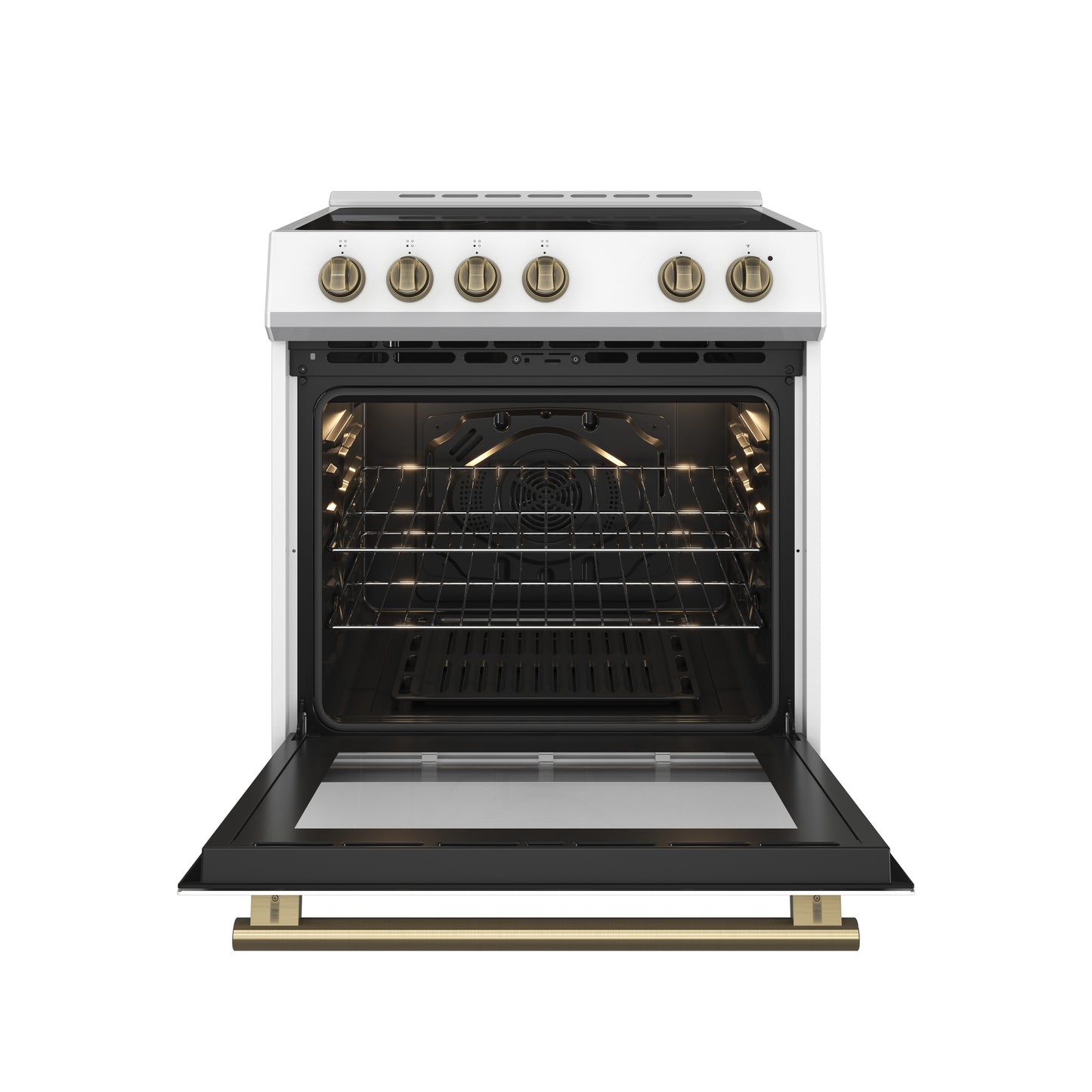 FORNO 2-Piece White Kitchen Bundle - 30" Electric Range and 36" Bottom Freezer Refrigerator - Forno Appliances