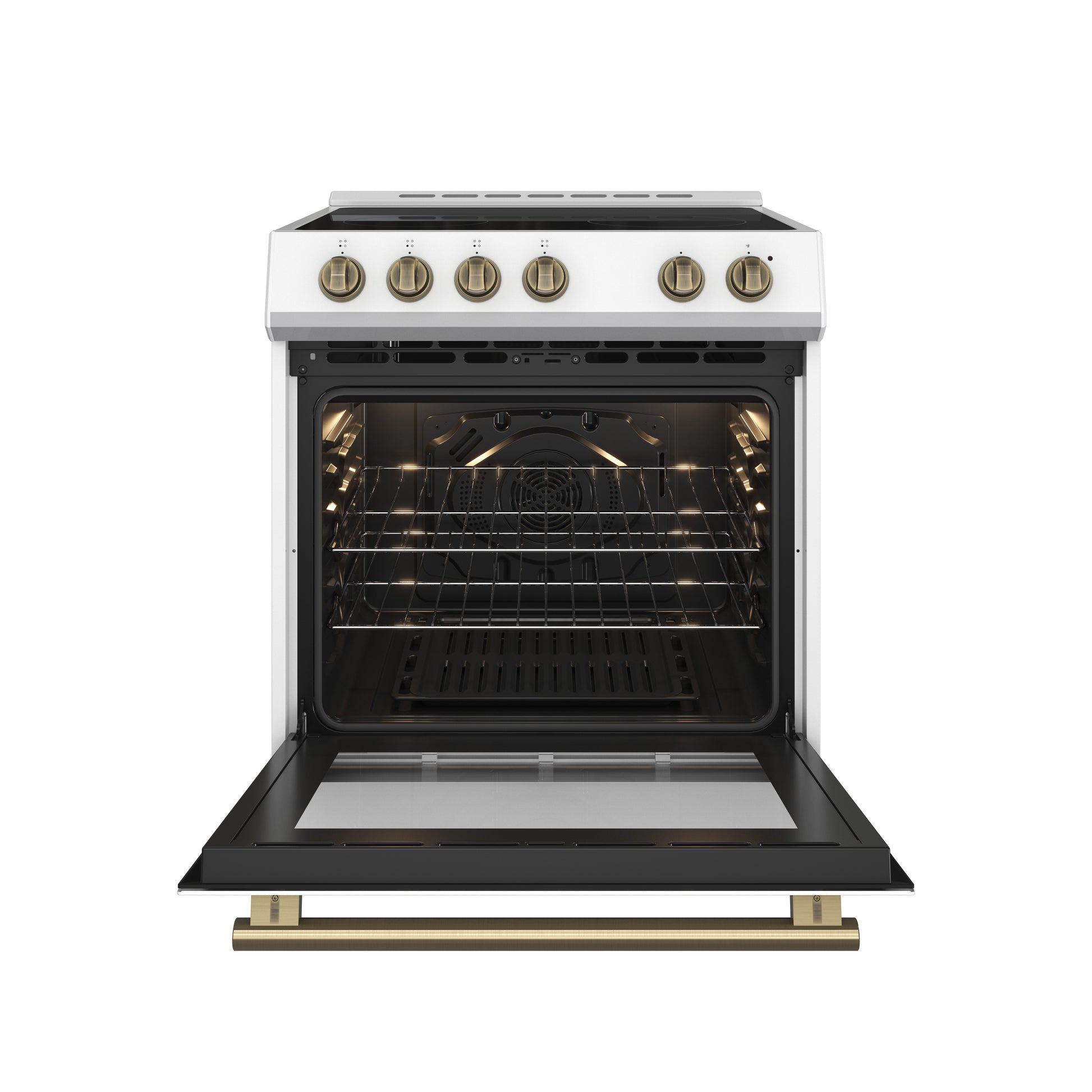 FORNO 2-Piece White Kitchen Bundle - 30" Electric Range and 36" Bottom Freezer Refrigerator - Forno Appliances