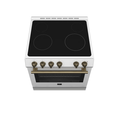 FORNO 2-Piece White Kitchen Bundle - 30" Electric Range and 36" Bottom Freezer Refrigerator - Forno Appliances