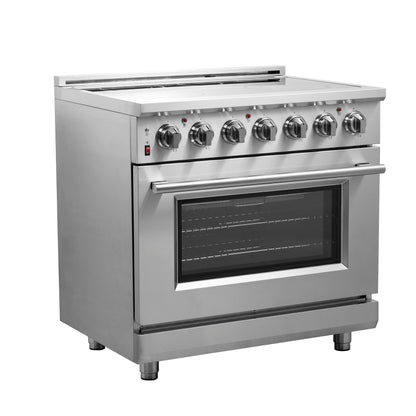 FORNO 2-Piece SS Kitchen Bundle - 36" Electric Range and 31" Bottom Freezer Refrigerator - Forno Appliances