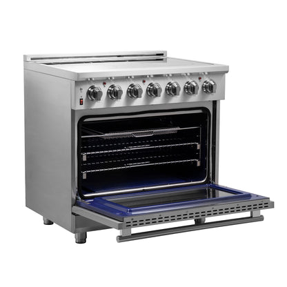 FORNO 2-Piece SS Kitchen Bundle - 36" Electric Range and 31" Bottom Freezer Refrigerator - Forno Appliances
