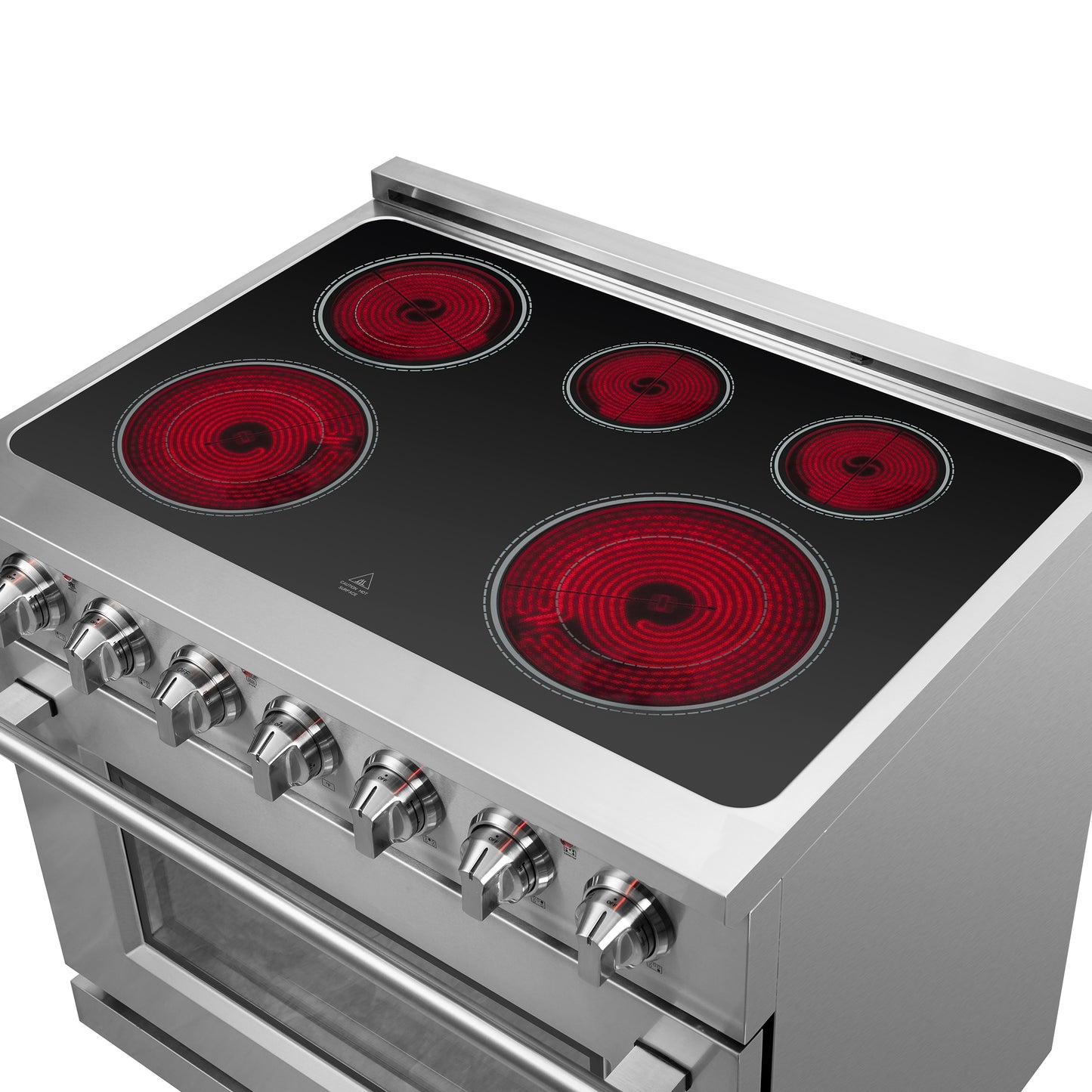 FORNO 2-Piece SS Kitchen Bundle - 36" Electric Range and 31" Bottom Freezer Refrigerator - Forno Appliances