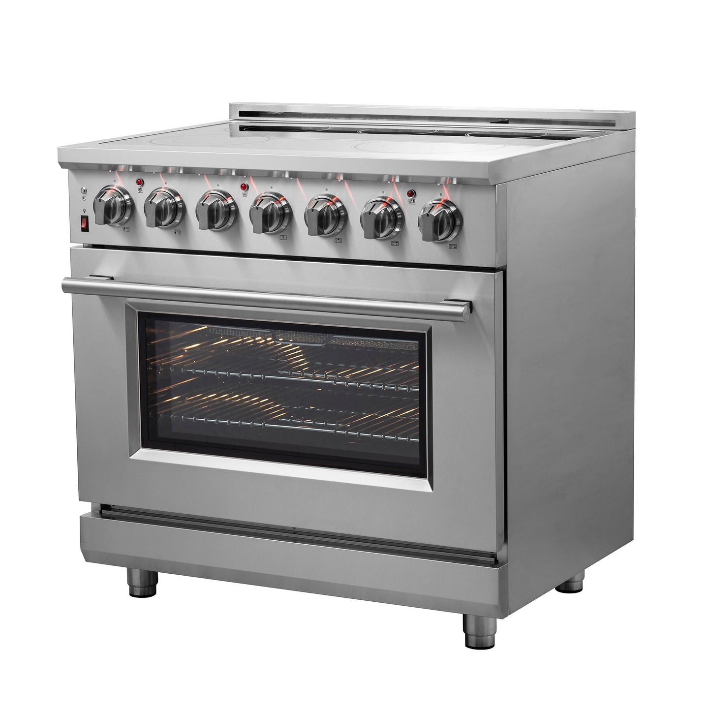 FORNO 2-Piece SS Kitchen Bundle - 36" Electric Range and 31" Bottom Freezer Refrigerator - Forno Appliances