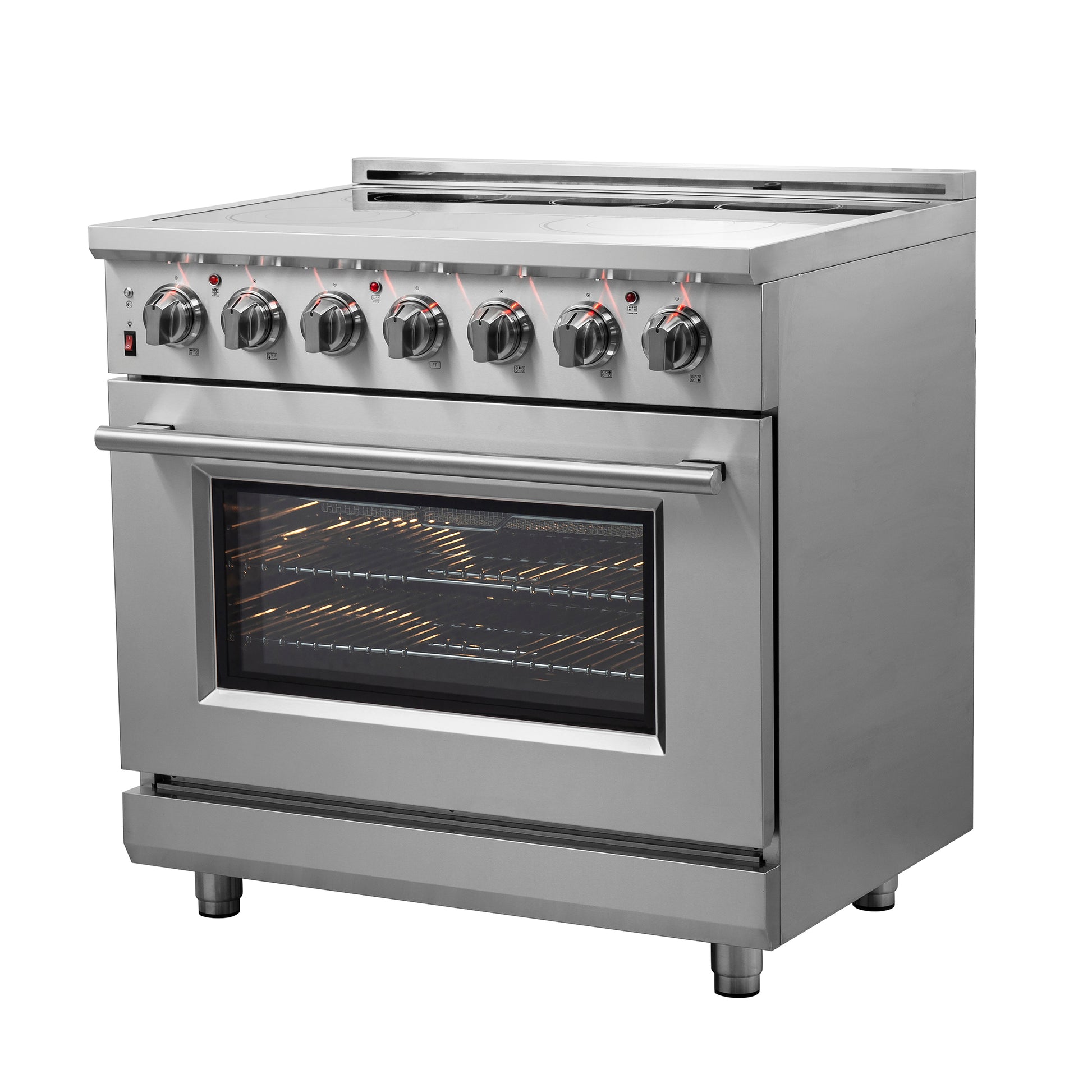 FORNO 2-Piece SS Kitchen Bundle - 36" Electric Range and 31" Bottom Freezer Refrigerator - Forno Appliances