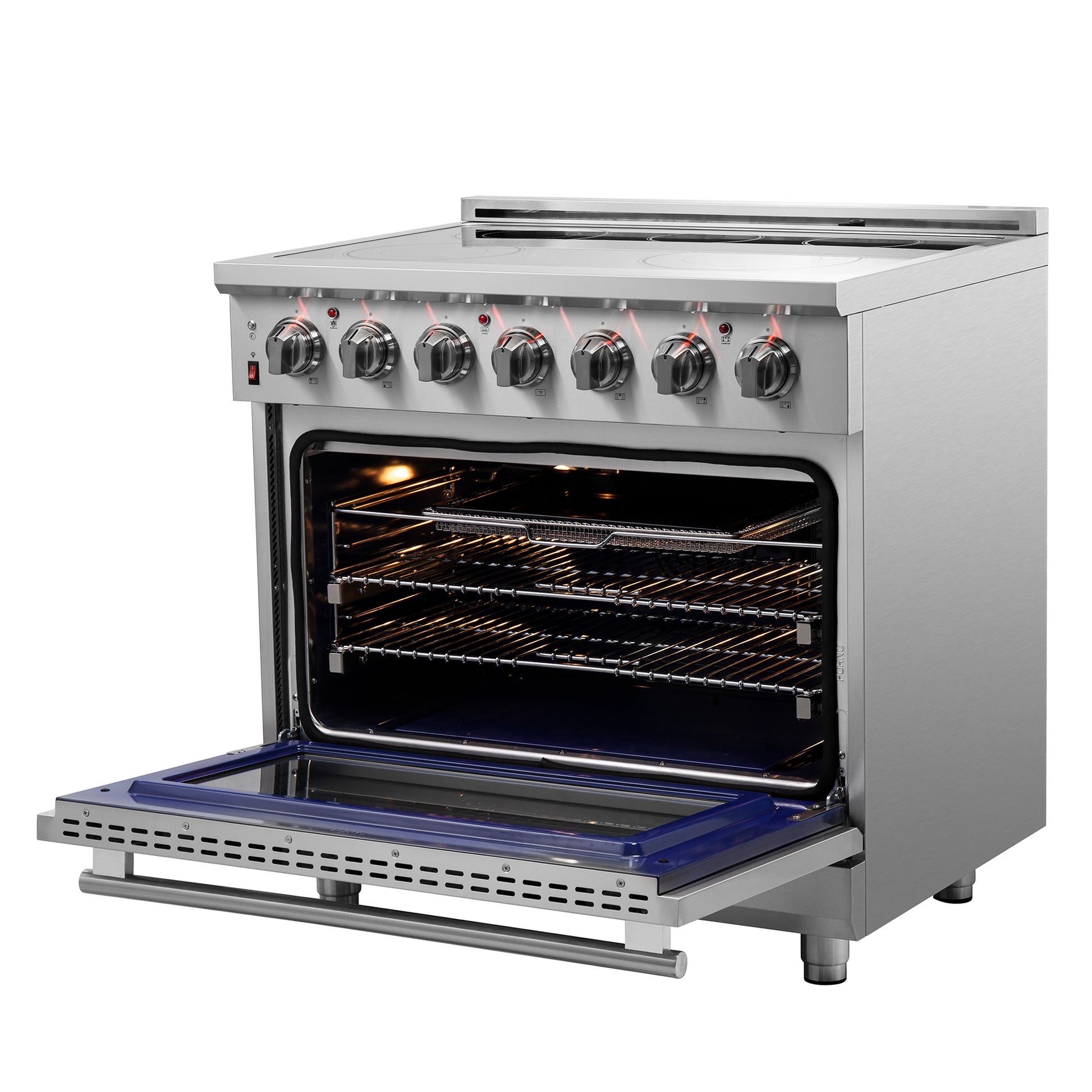 FORNO 2-Piece SS Kitchen Bundle - 36" Electric Range and 31" Bottom Freezer Refrigerator - Forno Appliances