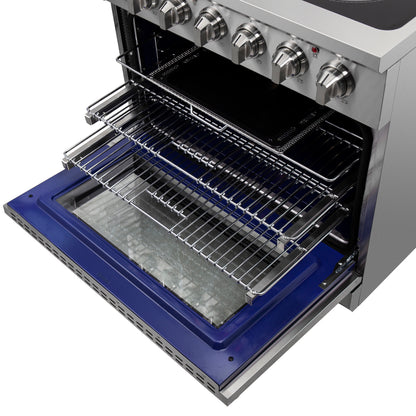 FORNO 2-Piece SS Kitchen Bundle - 36" Electric Range and 31" Bottom Freezer Refrigerator - Forno Appliances