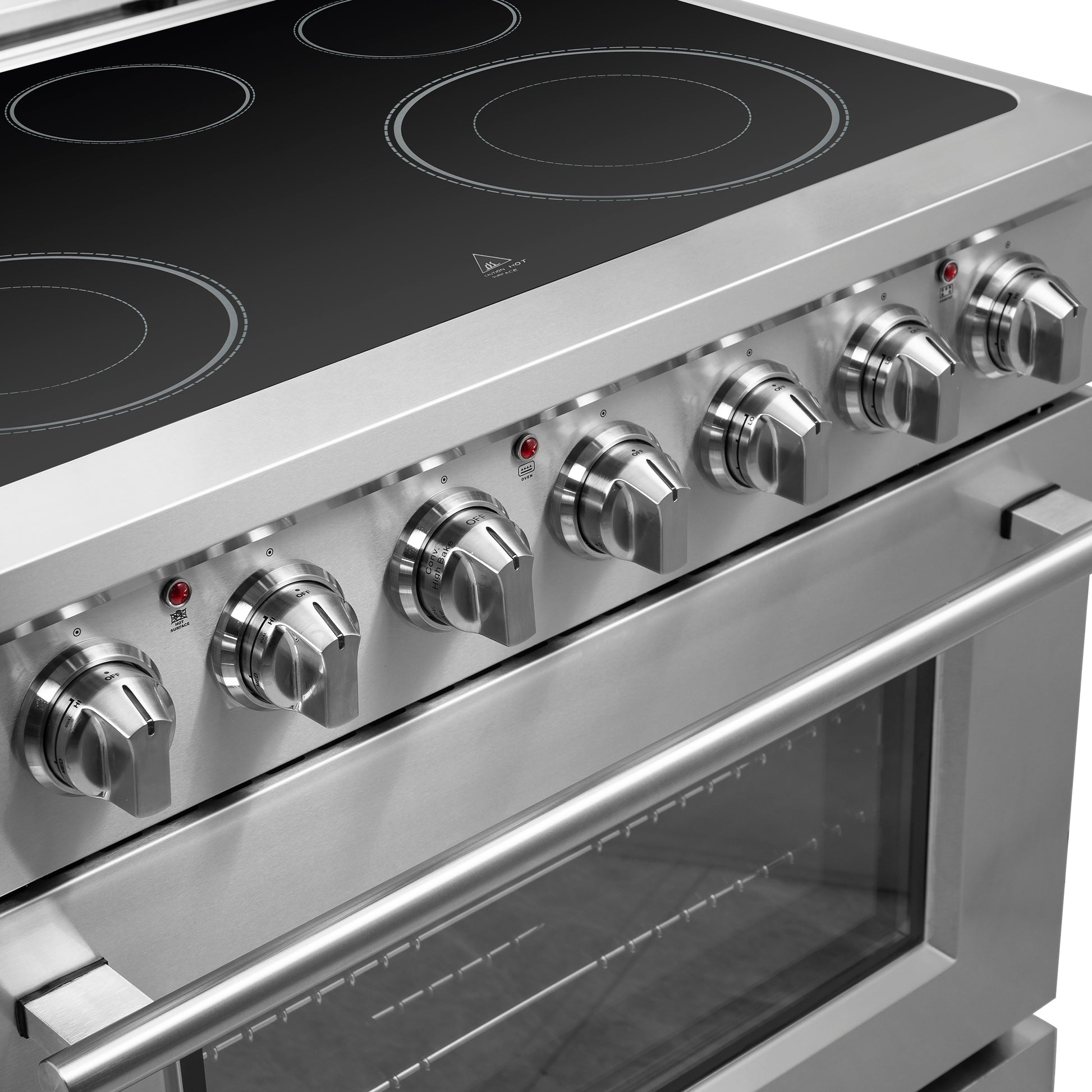 FORNO 2-Piece SS Kitchen Bundle - 36" Electric Range and 31" Bottom Freezer Refrigerator - Forno Appliances