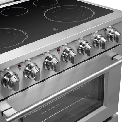 FORNO 2-Piece SS Kitchen Bundle - 36" Electric Range and 31" Bottom Freezer Refrigerator - Forno Appliances
