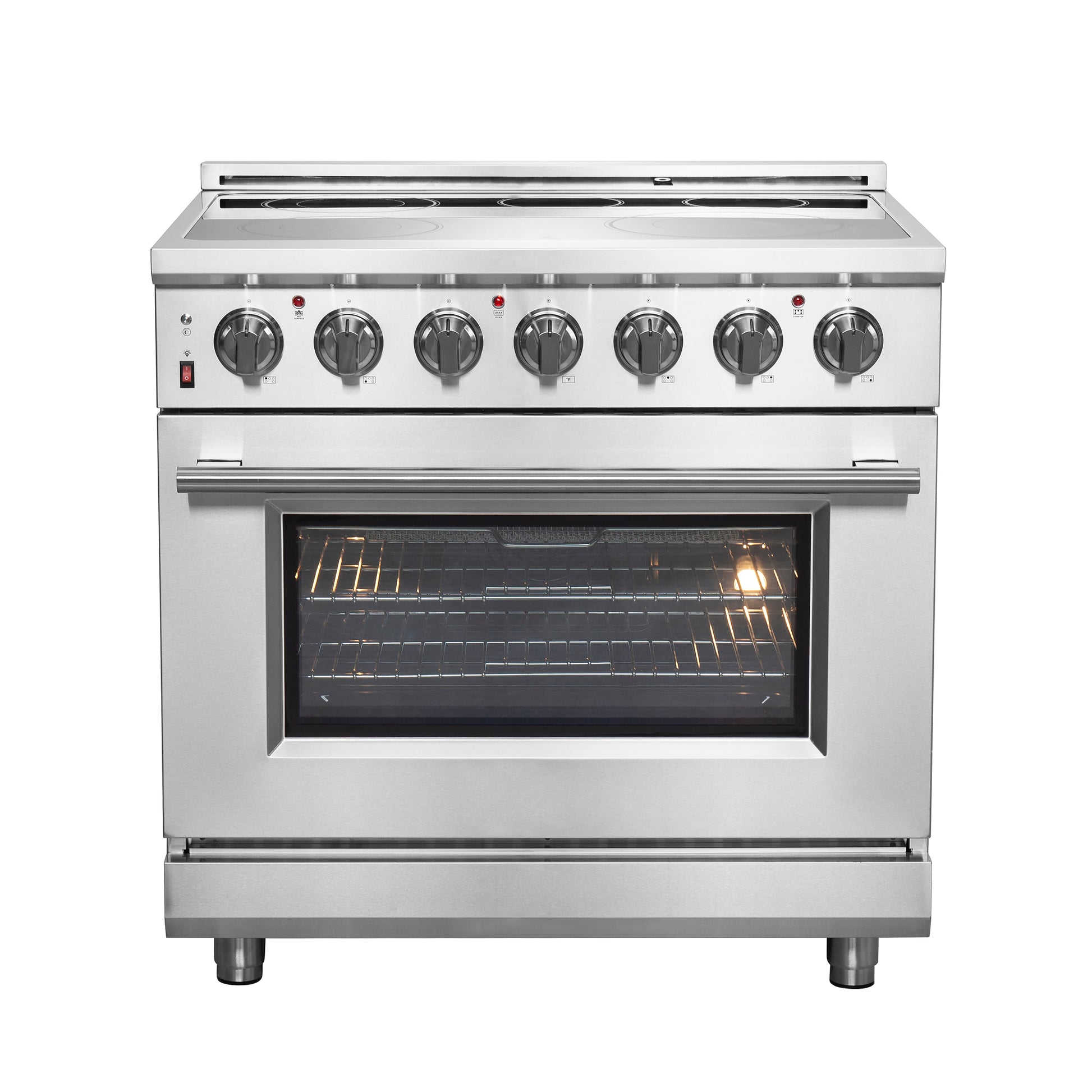FORNO 2-Piece SS Kitchen Bundle - 36" Electric Range and 31" Bottom Freezer Refrigerator - Forno Appliances