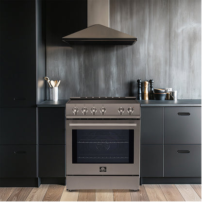 Forno Leonardo cuisinière électrique de 30 po en acier inoxydable, convection réelle, économe en énergie - Forno Appliances