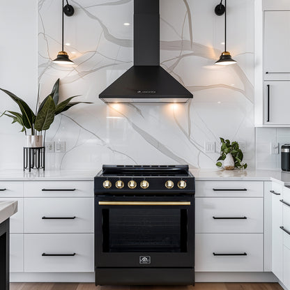 Forno Leonardo Espresso, cuisinière électrique noire de 30 pouces, vraie convection, économe en énergie - Forno Appliances
