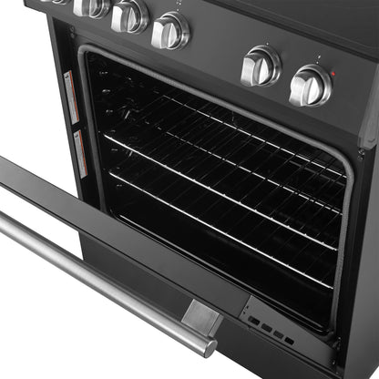 Cuisinière électrique noire Forno Leonardo Espresso de 30 po, véritable convection, écoénergétique - Forno Appliances