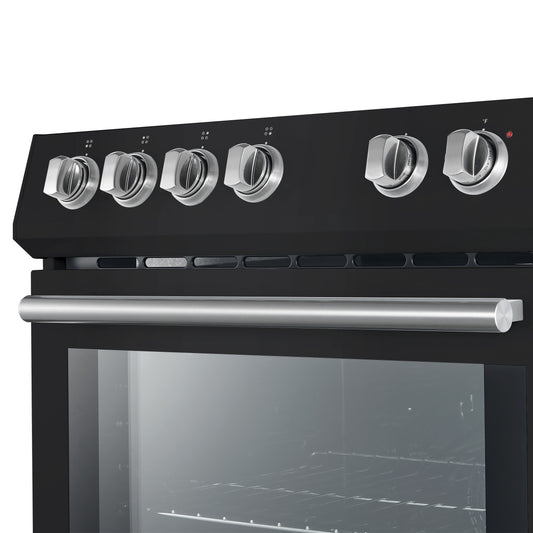 FORNO Premium 3-Piece Kitchen Bundle - Leonardo Espresso 30" Black Range, 31" Black Bottom Freezer Refrigerator, 24" Black Built-In Dishwasher - FBDL-007-02CA - Forno Appliances