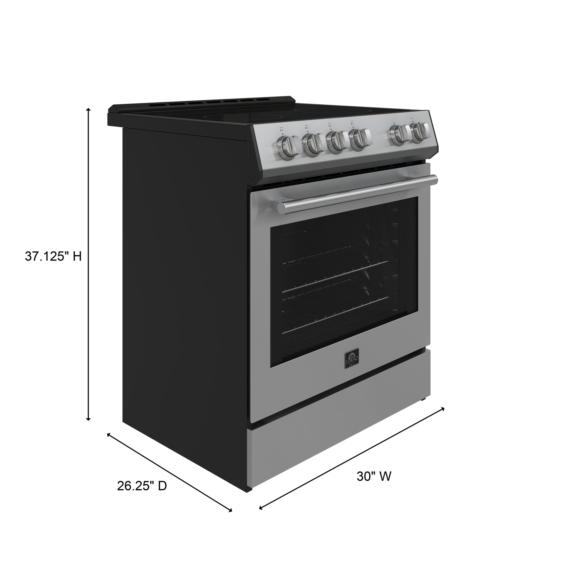 Forno Leonardo cuisinière électrique 30 pouces en acier inoxydable, véritable convection, économe en énergie - Forno Appliances