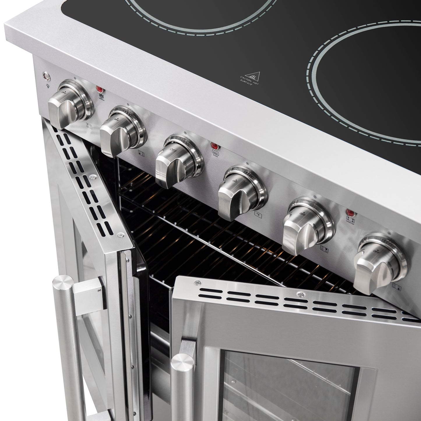 Cuisinière électrique autonome Forno Galiano 30-Inch à portes françaises, vraie convection, écoénergétique - Forno Appliances