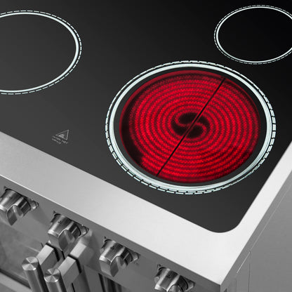 Forno Galiano cuisinière électrique à portes françaises de 30 po, pose libre, vraie convection, écoénergétique - Forno Appliances