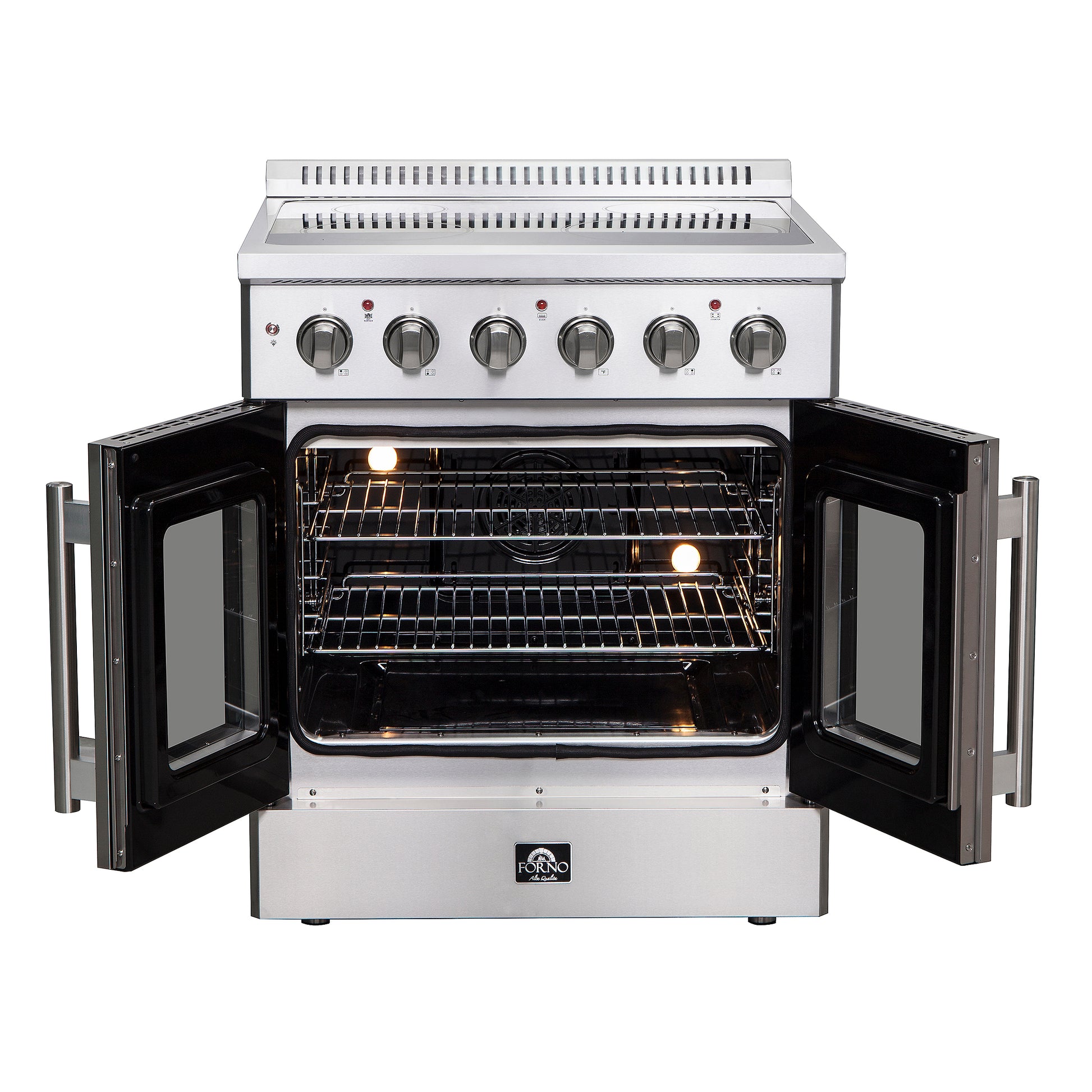Cuisinière électrique autonome Forno Galiano de 30 pouces à portes françaises, convection véritable, écoénergétique - Forno Appliances