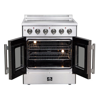 Cuisinière électrique autonome Forno Galiano de 30 pouces à portes françaises, convection véritable, écoénergétique - Forno Appliances