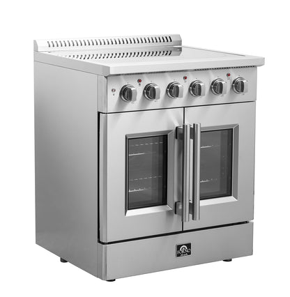 Cuisinière électrique autonome à double porte française Forno Galiano 30 po, vraie convection, écoénergétique - Forno Appliances