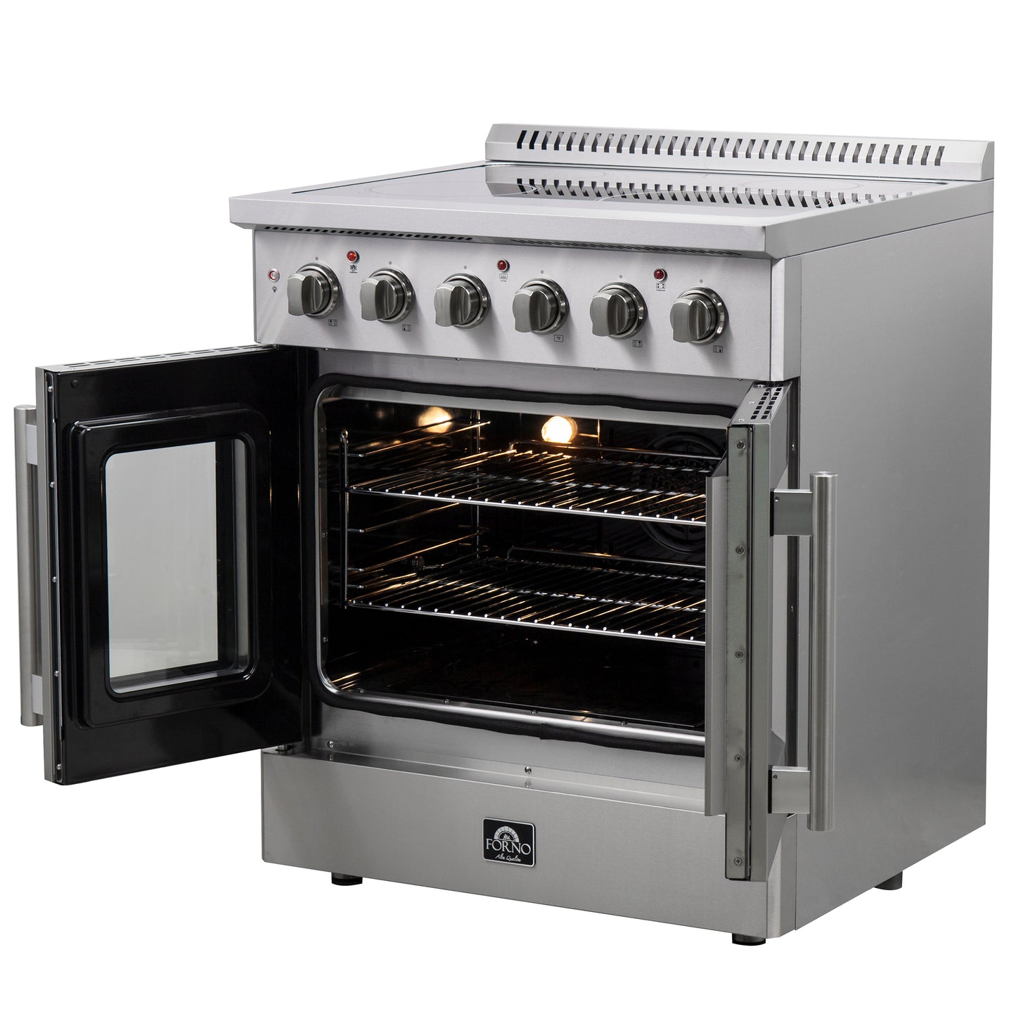 Cuisinière électrique autonome Forno Galiano de 30 po à portes françaises, vraie convection, écoénergétique - Forno Appliances