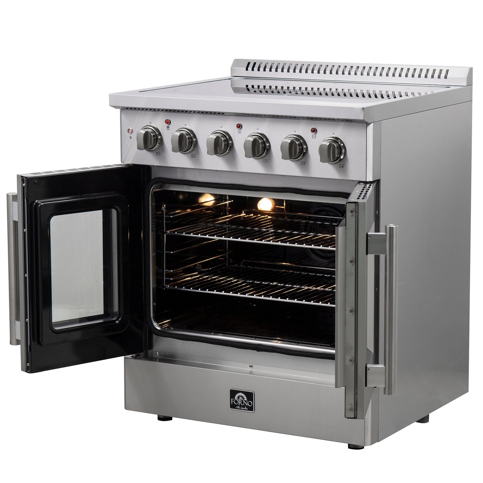 Cuisinière électrique autonome Forno Galiano de 30 po à portes françaises, vraie convection, écoénergétique - Forno Appliances
