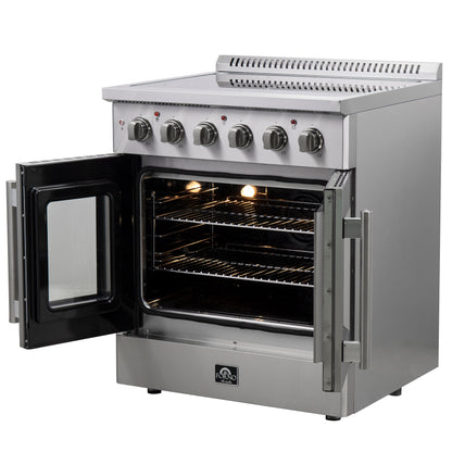 Cuisinière électrique autonome Forno Galiano de 30 po à portes françaises, vraie convection, écoénergétique - Forno Appliances