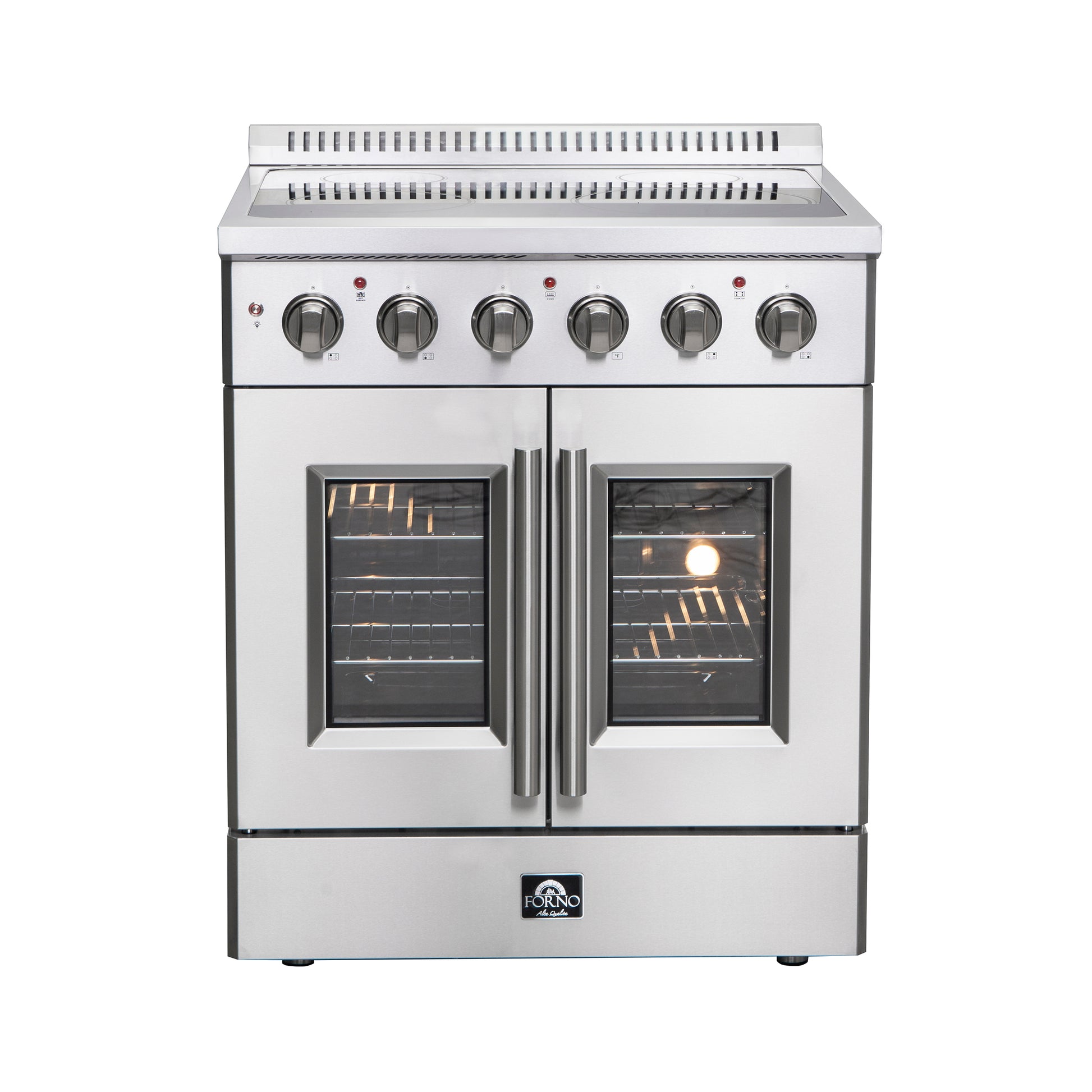 Cuisinière électrique autonome Forno Galiano de 30 pouces à portes françaises, vraie convection, économe en énergie - Forno Appliances
