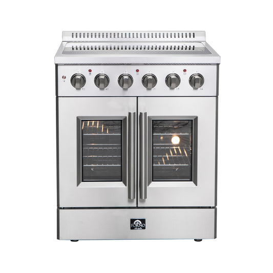Forno Galiano 30-Inch Freestanding French Door Electric Range, True Convection, Energy Efficient - Forno Appliances