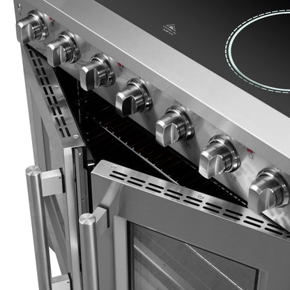 Cuisinière électrique Forno Galiano de 36 pouces à double porte à la française, pose libre, convection réelle, économe en énergie - Forno Appliances