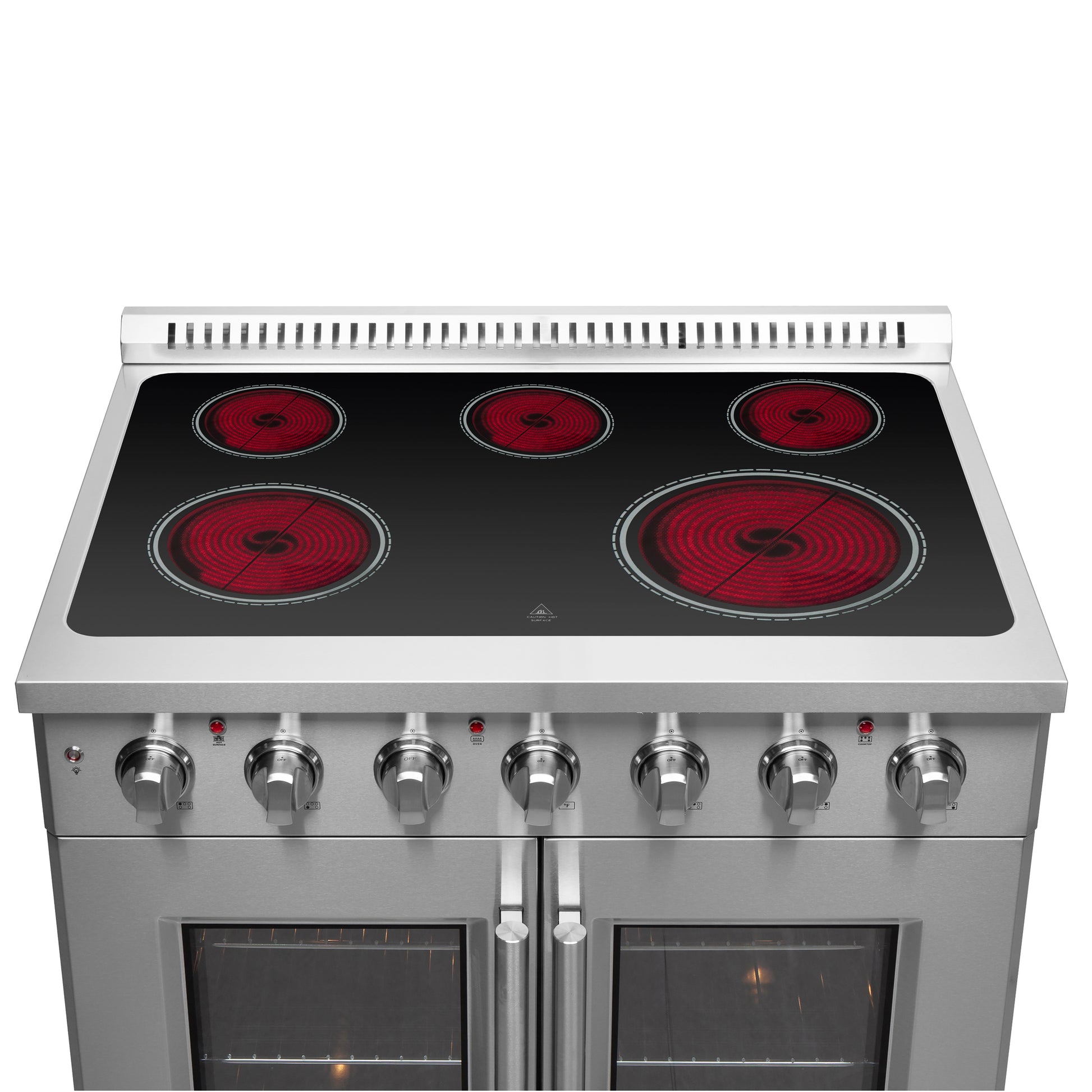 Cuisinière électrique indépendante Forno Galiano de 36 pouces avec portes françaises, véritable convection, économe en énergie - Forno Appliances