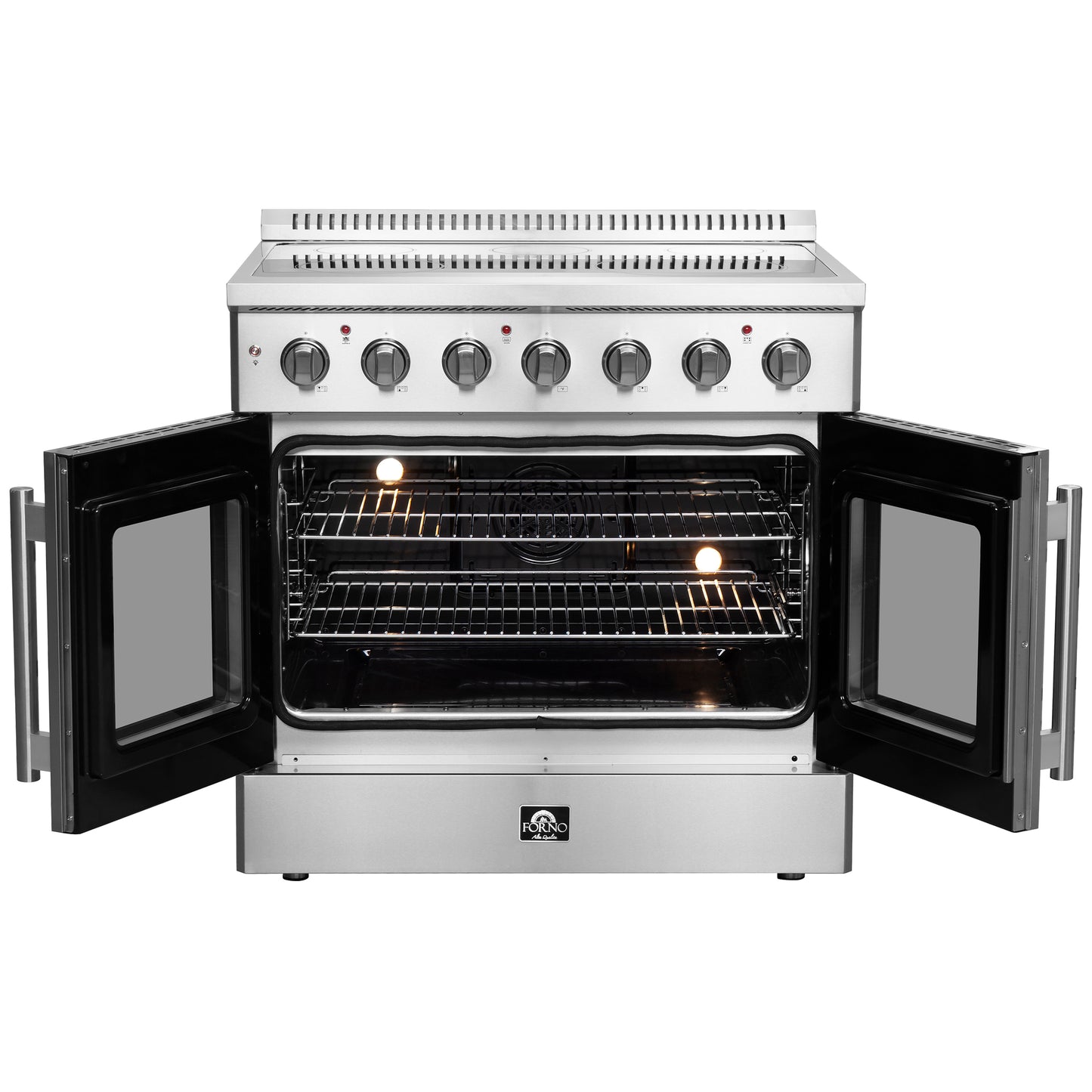 Forno Galiano cuisinière électrique 36 po à pose libre à portes françaises, vraie convection, économe en énergie - Forno Appliances
