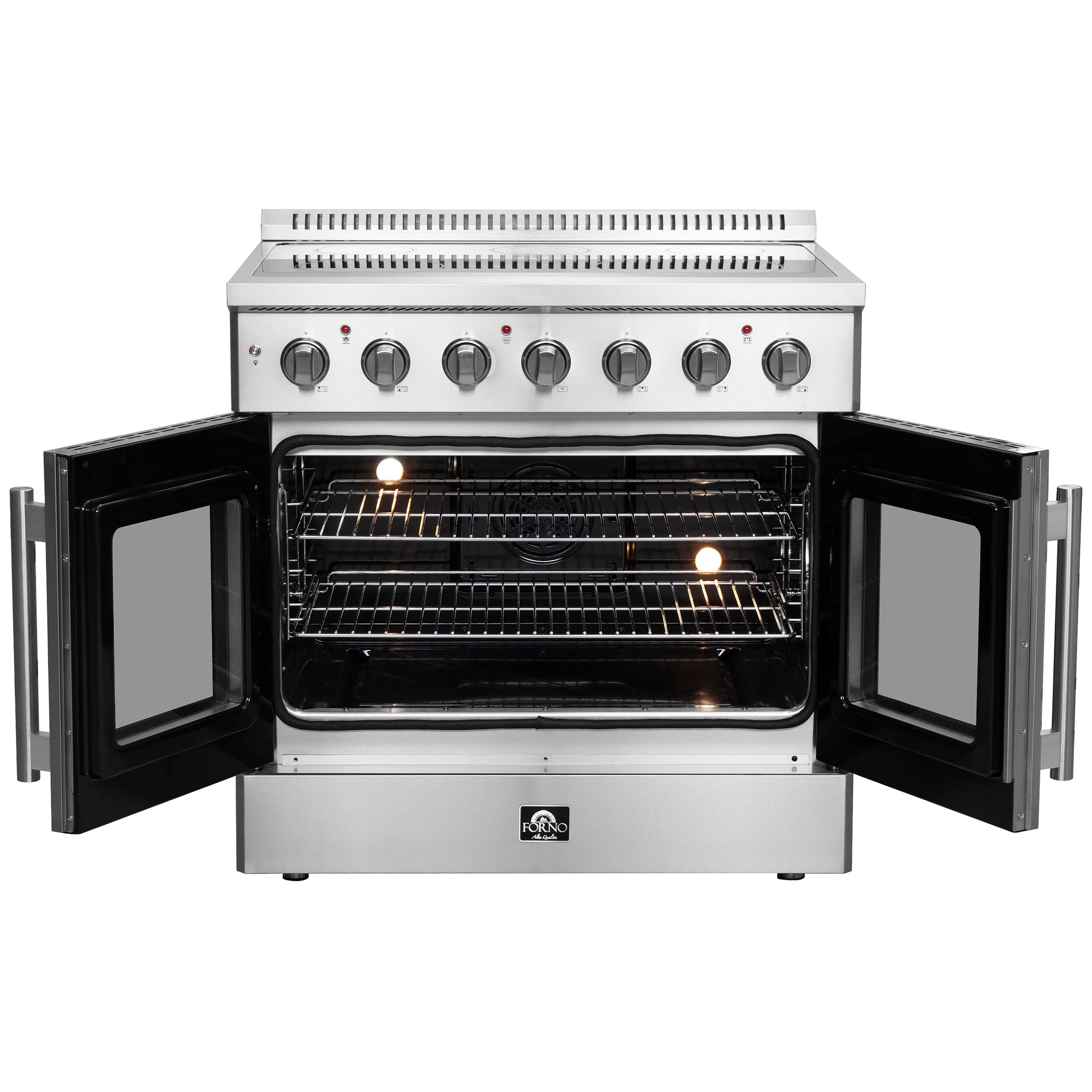 Forno Galiano cuisinière électrique 36 po à pose libre à portes françaises, vraie convection, économe en énergie - Forno Appliances