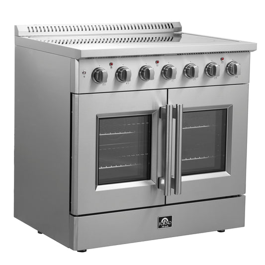 Forno Galiano 36-Inch Freestanding French Door Electric Range, True Convection, Energy Efficient - Forno Appliances